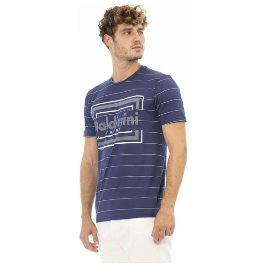 Baldinini Trend Blue Cotton Men T-Shirt Baldinini Trend Dark Slate Gray
