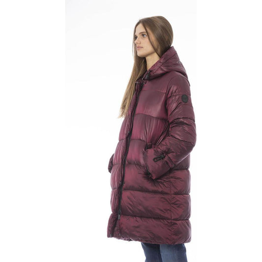 Baldinini Trend Burgundy Nylon Women Coat Baldinini Trend Dim Gray