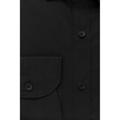 Bagutta Black Cotton Men Slim Shirt