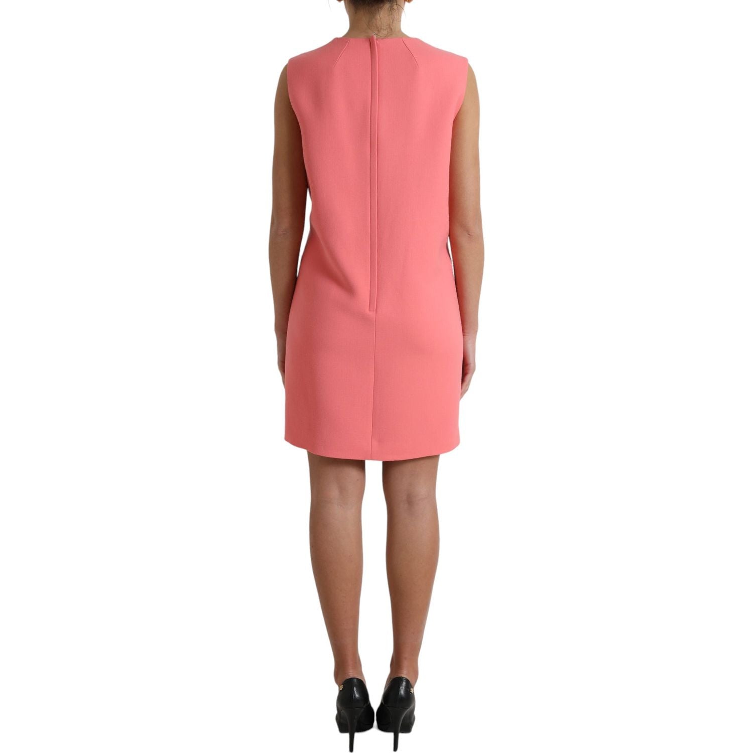 Dolce & Gabbana Pink Virgin Wool Sleeveless Mini Dress
