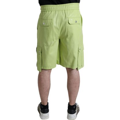 Dolce & Gabbana Light Green Cotton Men Cargo Bermuda Shorts