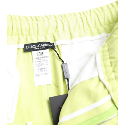 Dolce & Gabbana Light Green Cotton Men Cargo Bermuda Shorts