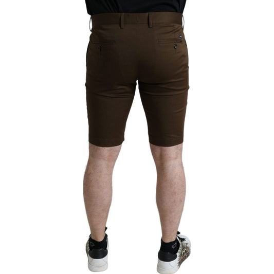 Dolce & Gabbana Chic Brown Bermuda Shorts with Logo Detail Dolce & Gabbana Dark Gray