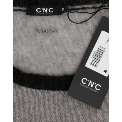 Costume National Gray embellished asymmetric sweater