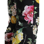 Dolce & Gabbana Black Floral Print Mid Waist Cropped Pants PAN74948-40