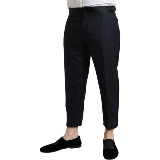 Dolce & Gabbana Elegant Wool-Silk Blend Cropped Dress Pants Dolce & Gabbana Black