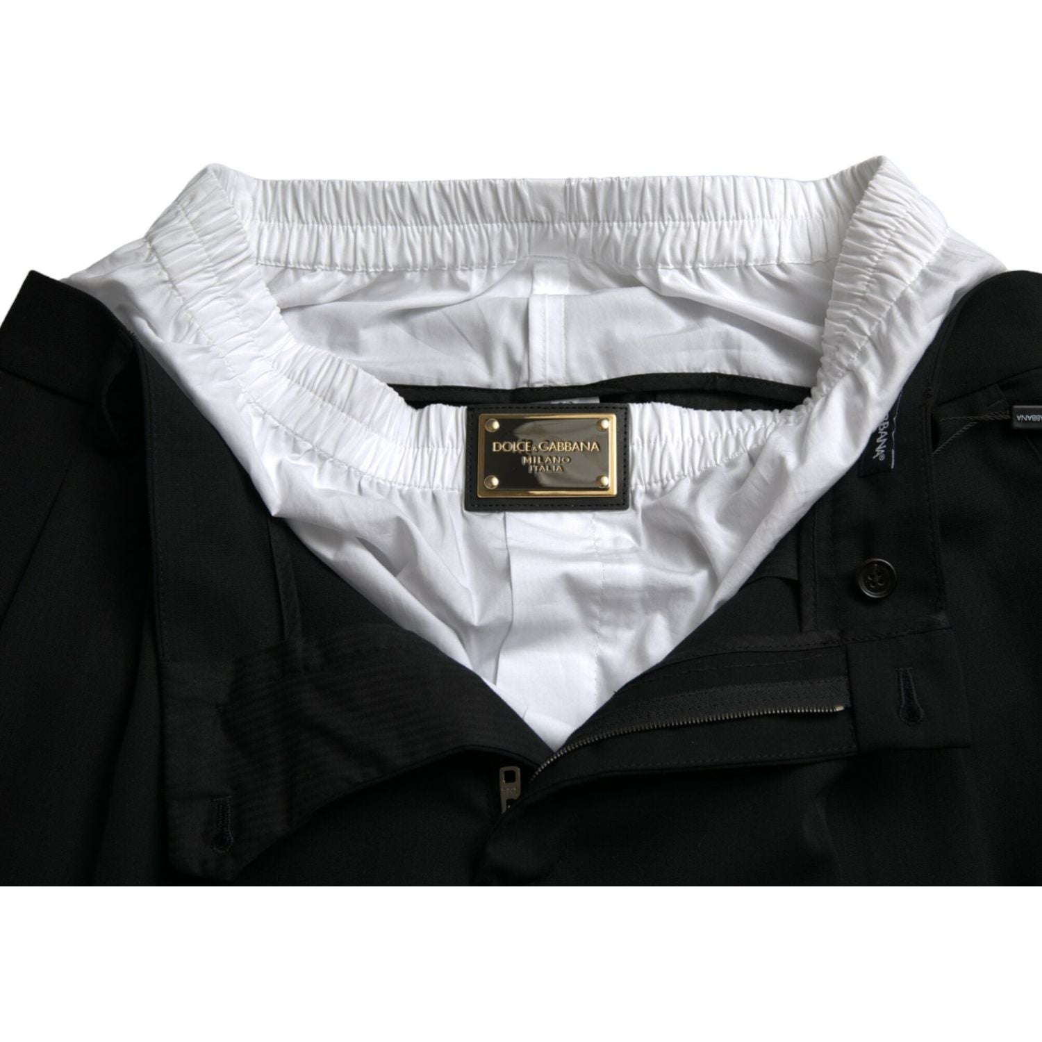 بنطلون رسمي أنيق من الصوف باللون الأسود من دولتشي آند غابانا