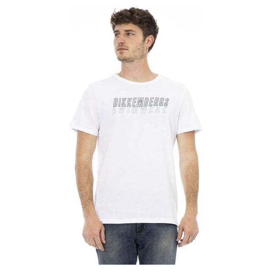 Bikkembergs White Cotton Men T-Shirt Bikkembergs Antique White