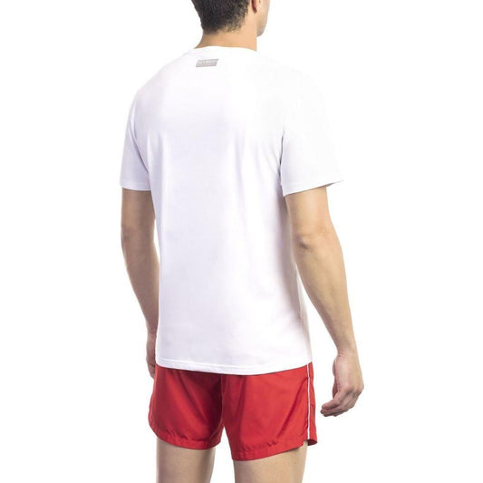 Bikkembergs White Cotton Men T-Shirt Bikkembergs Brown