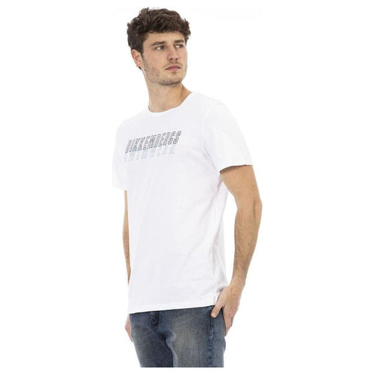 Bikkembergs White Cotton Men T-Shirt Bikkembergs Dark Slate Gray