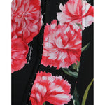 Dolce & Gabbana Black Carnation Pencil Cut Knee Length Skirt SKI1935-36