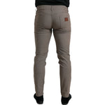 Dolce & Gabbana Brown Cotton Stretch Skinny Men Pants PAN75044-48