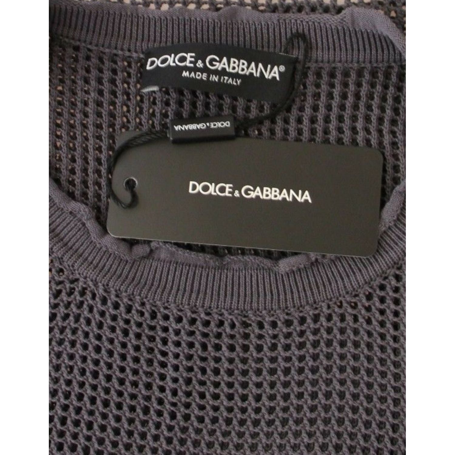 优雅圆领网眼毛衣（浅紫色）