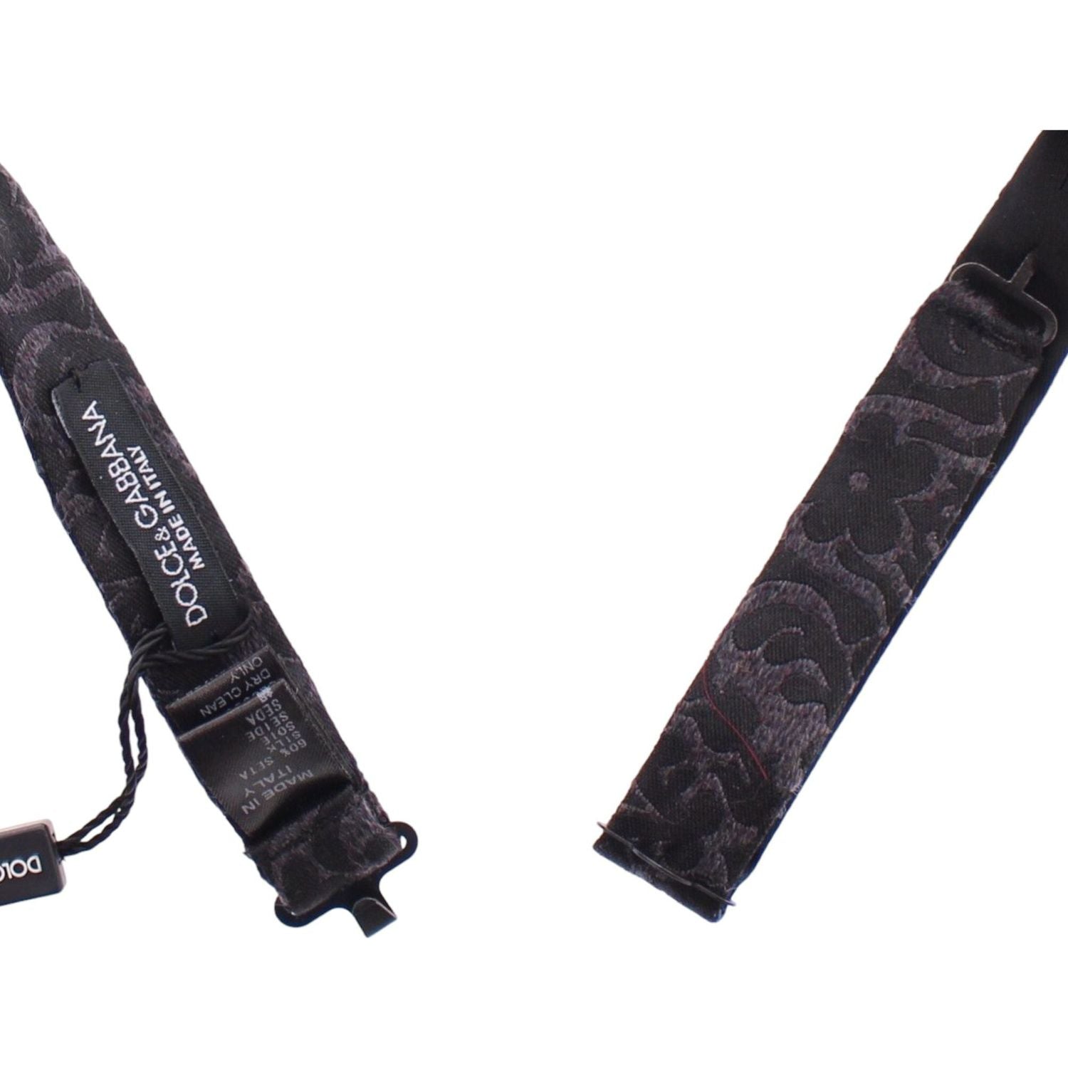 ربطة عنق أنيقة من مزيج الحرير والصوف باللون الأسود من دولتشي آند غابانا