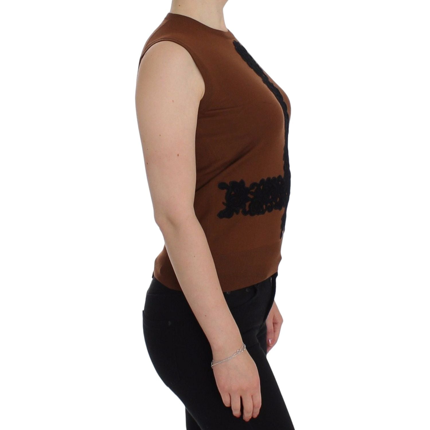 سترة بلا أكمام من الصوف والدانتيل من دولتشي آند غابانا