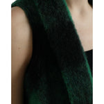 Dolce & Gabbana Black Green Buffalo Check Poncho Coat Jacket JKT3750-40