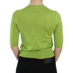 Dolce & Gabbana Green Wool V-neck Pullover Sweater Top SIG13323-1