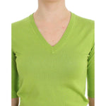 Dolce & Gabbana Green Wool V-neck Pullover Sweater Top SIG13323-1