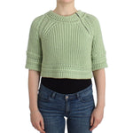 Ermanno Scervino Green Cropped Knit Sweater Knitted Jumper SIG11857-1