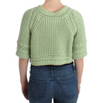 Ermanno Scervino Green Cropped Knit Sweater Knitted Jumper SIG11857-1