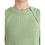 Ermanno Scervino Green Cropped Knit Sweater Knitted Jumper SIG11857-1