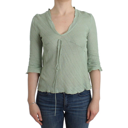 Ermanno Scervino Green Lightweight Knit Sweater Top Blouse