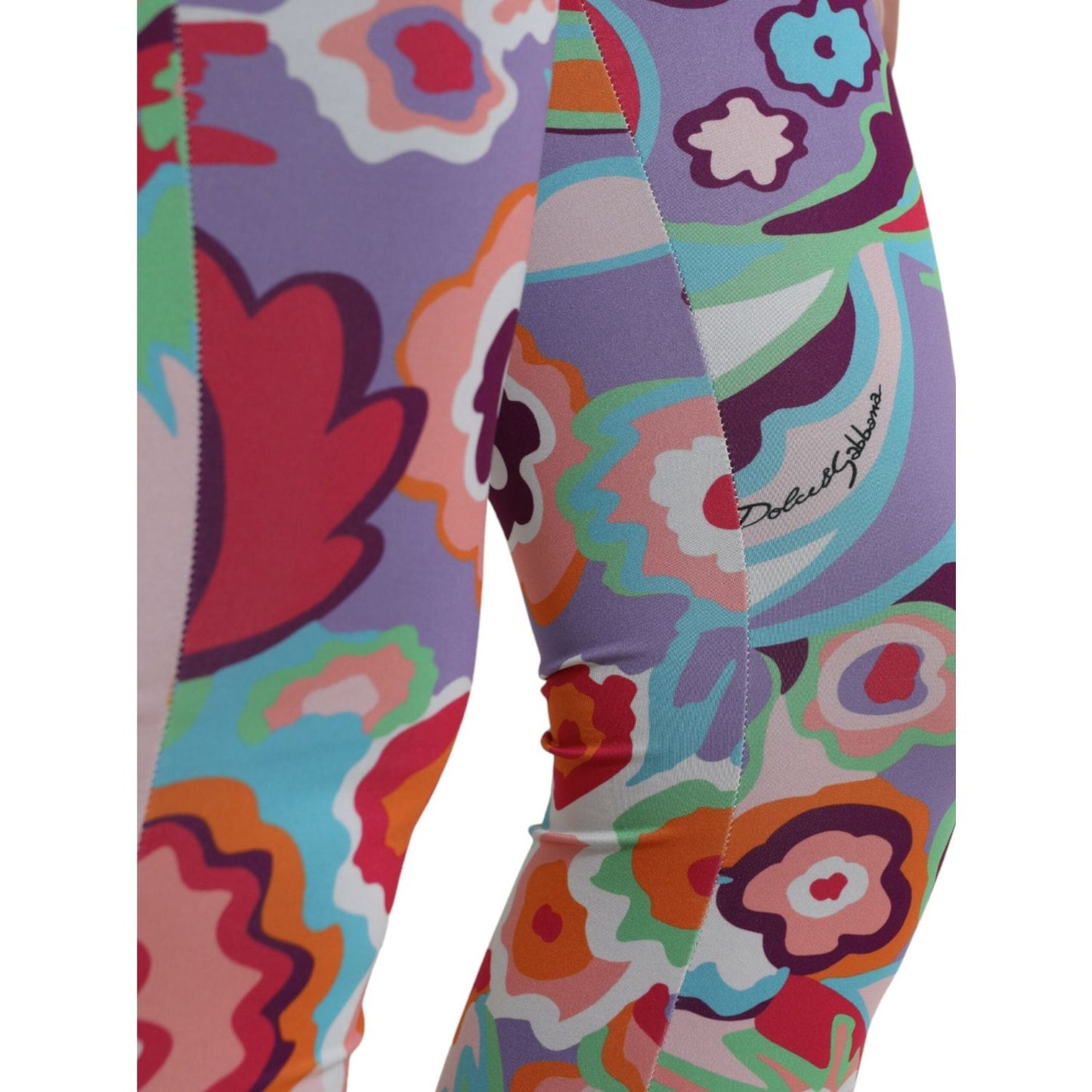 Dolce & Gabbana Multicolor Floral High Waist Leggings Pants