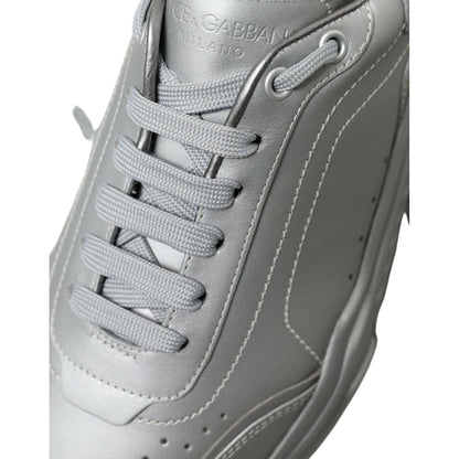 Dolce & Gabbana Silver DAYMASTER Leather Men Casual Sneakers Shoes