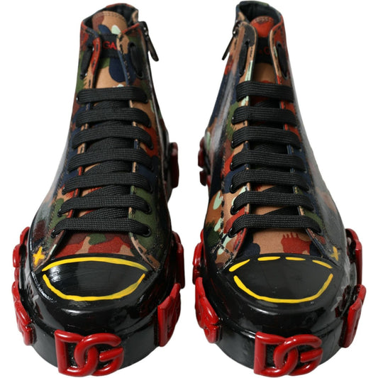 Dolce & Gabbana Chic Multicolor High-Top Sneakers Dolce & Gabbana Black