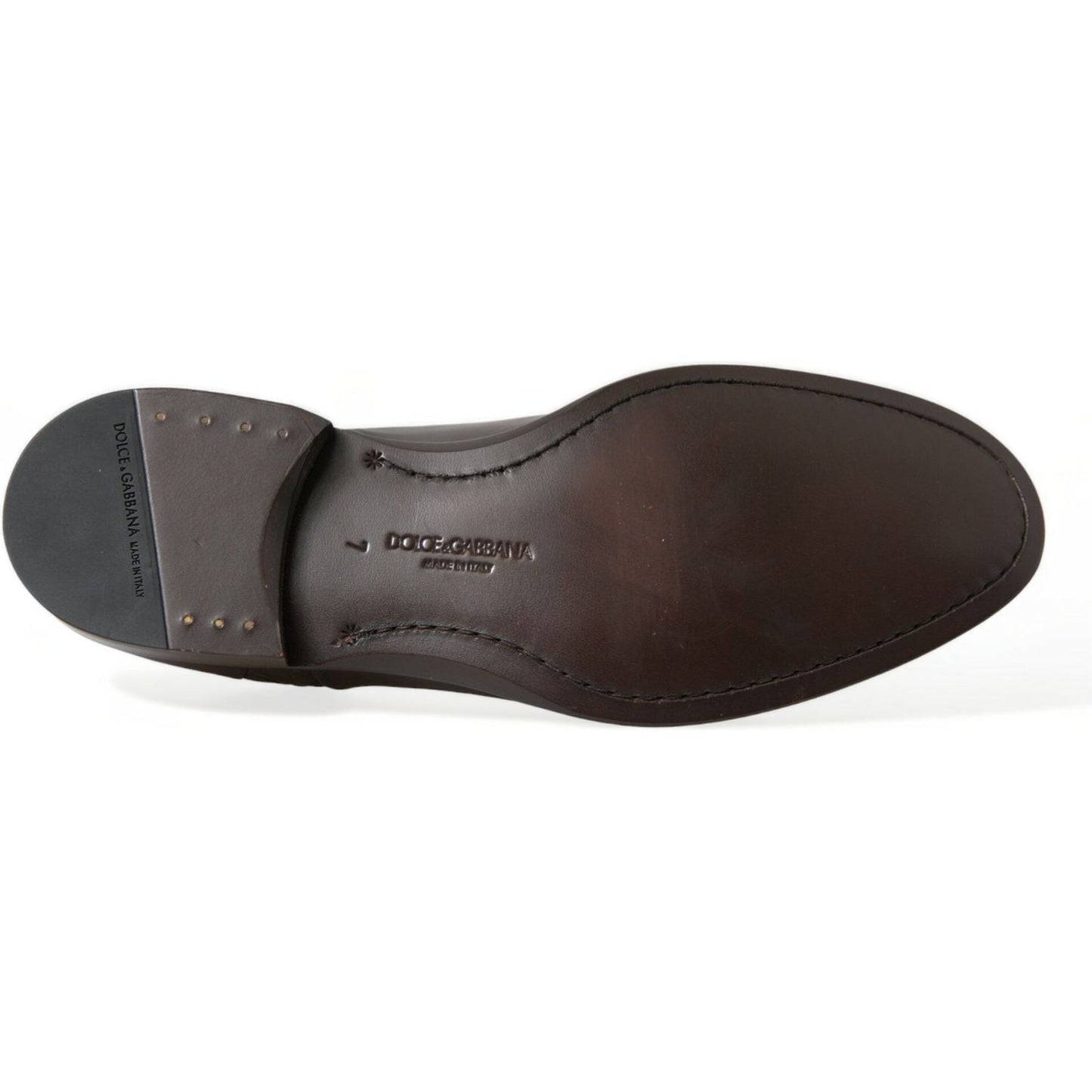 Dolce & Gabbana Brown Exotic Leather Lace Up Oxford Dress Shoes