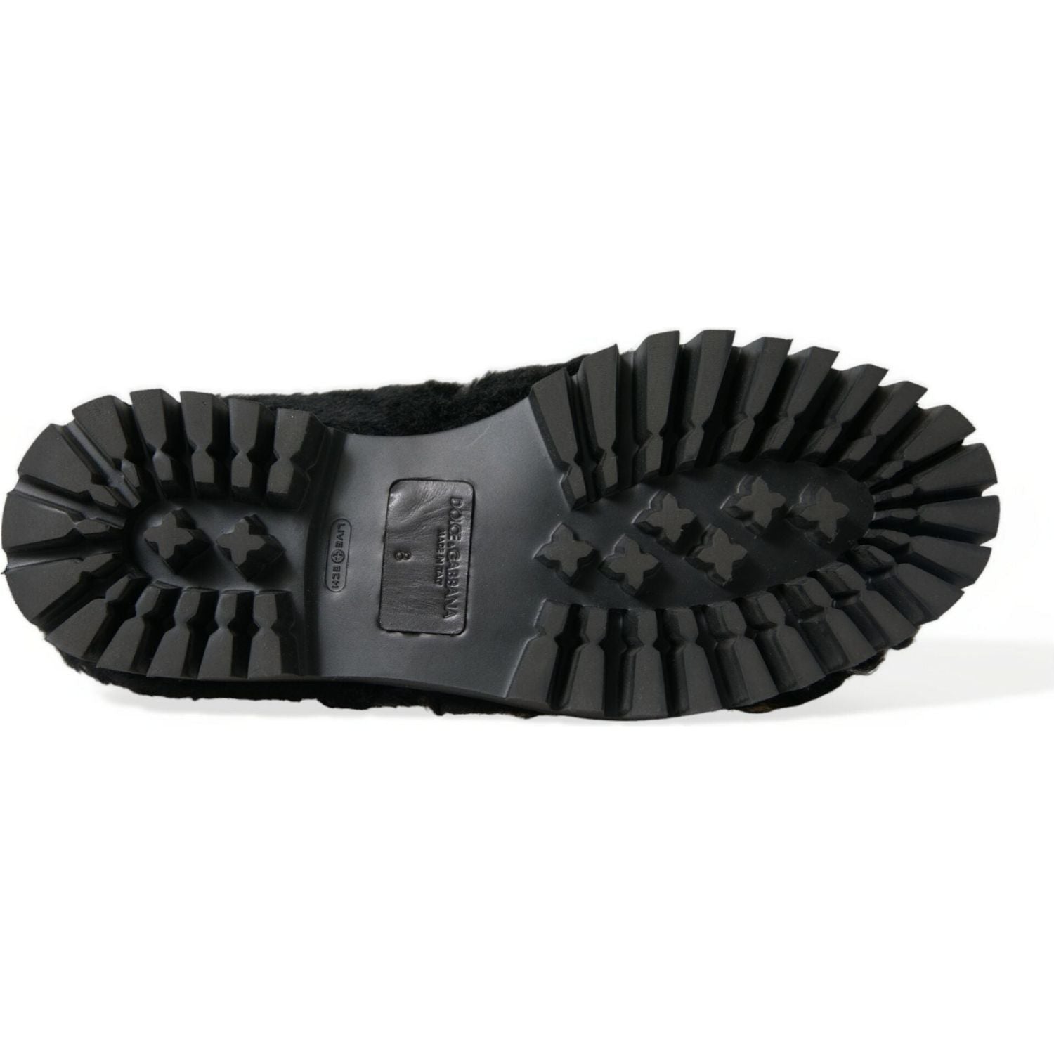 男士优雅黑色毛皮便鞋