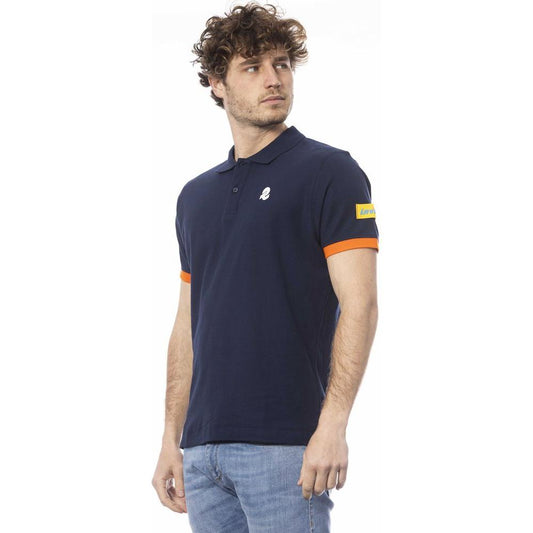 Invicta Blue Cotton Men Polo Shirt Invicta Dark Slate Gray