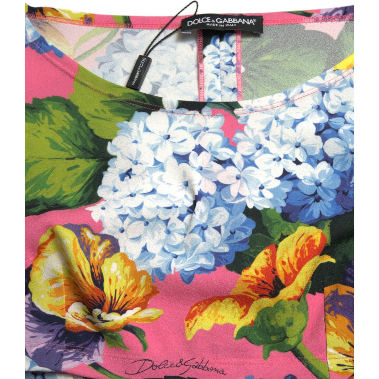 Dolce & Gabbana Multicolor Floral Long Sleeves Cropped Top