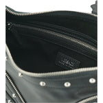 Versace Elegant Black Leather Hobo Shoulder Bag 8056204137471