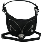 Versace Elegant Black Mini Hobo Shoulder Bag 8056204076473