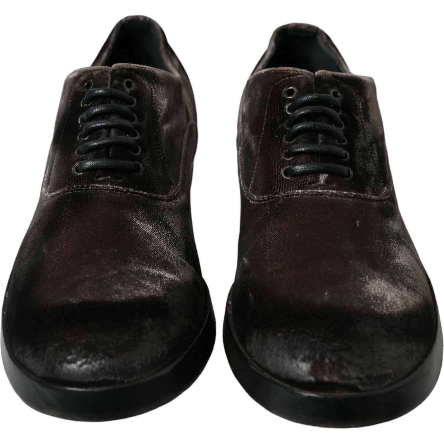 Dolce & Gabbana Brown Velvet Men Lace Up Oxford Dress Shoes MV5328-41