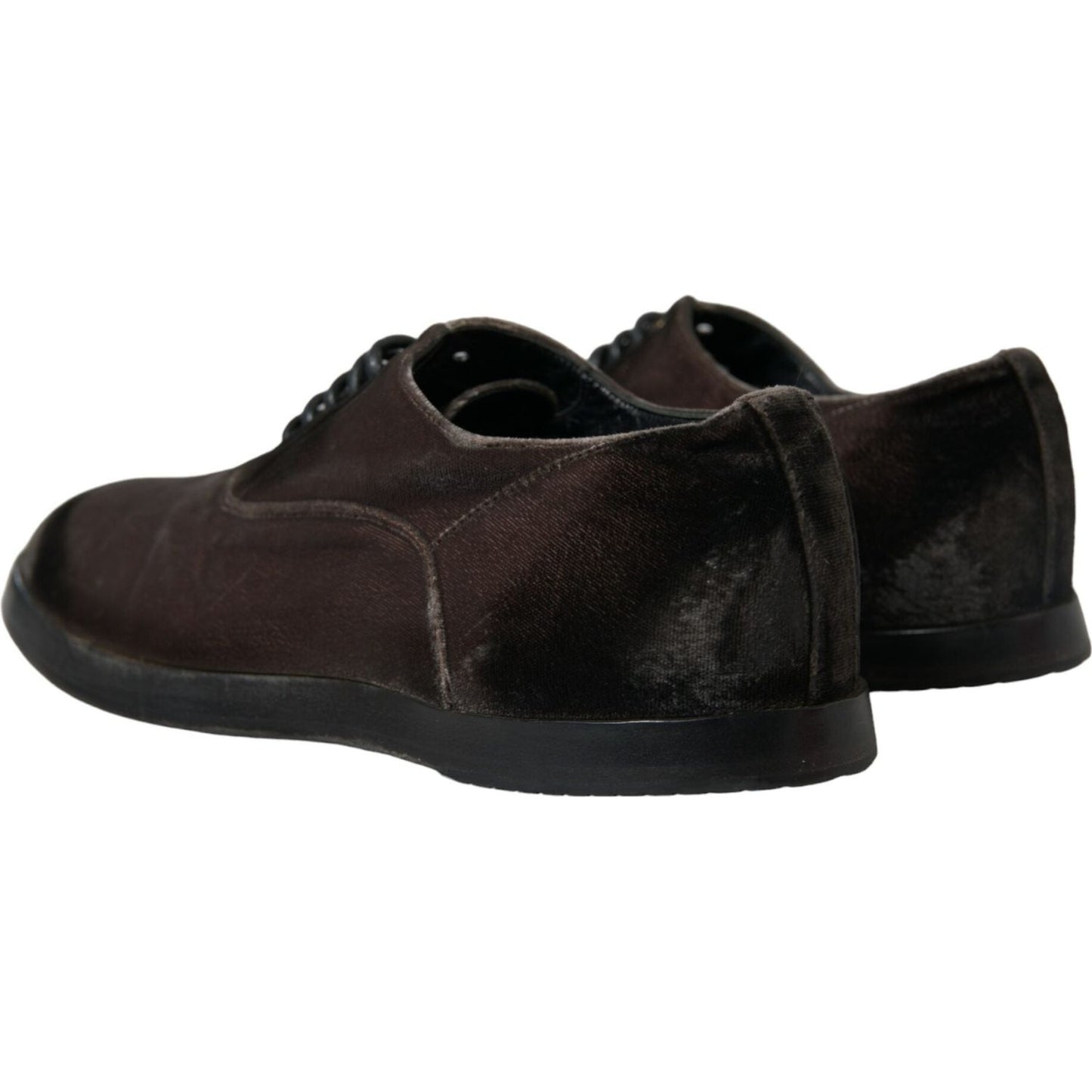 Dolce & Gabbana Brown Velvet Men Lace Up Oxford Dress Shoes MV5328-41