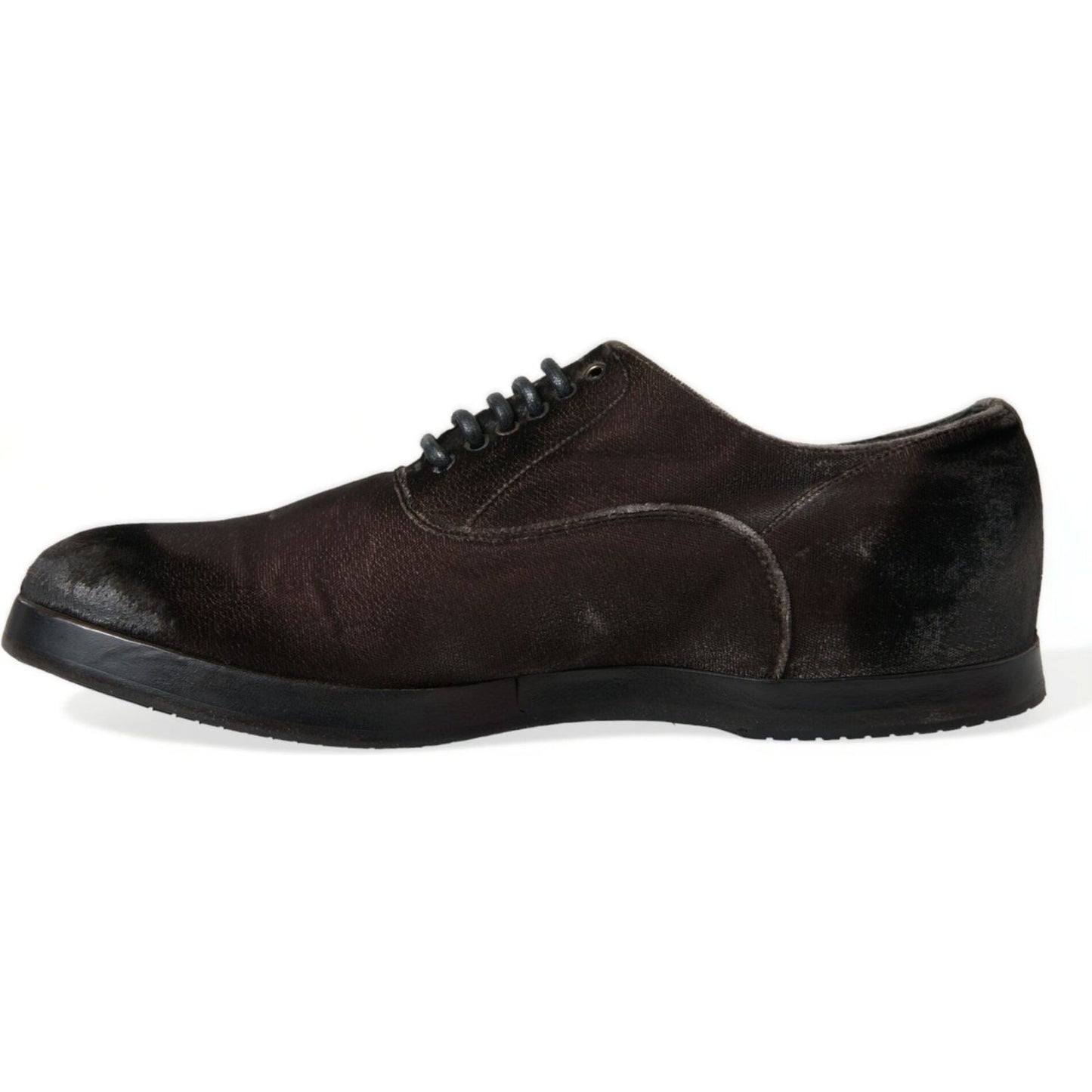 Dolce & Gabbana Brown Velvet Men Lace Up Oxford Dress Shoes MV5328-41