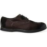 Dolce & Gabbana Brown Velvet Men Lace Up Oxford Dress Shoes MV5328-41