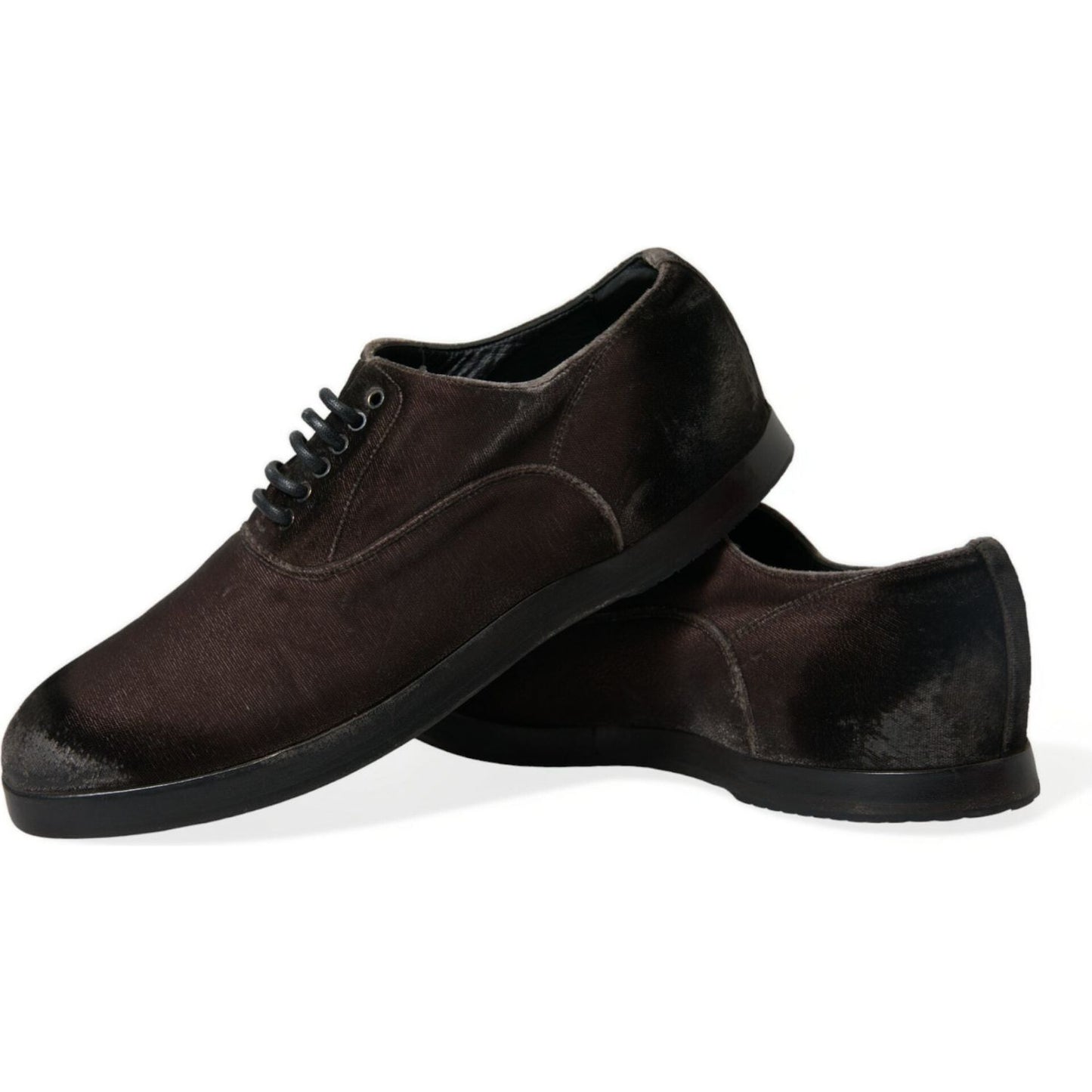Dolce & Gabbana Brown Velvet Men Lace Up Oxford Dress Shoes MV5328-41