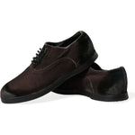 Dolce & Gabbana Brown Velvet Men Lace Up Oxford Dress Shoes MV5328-41