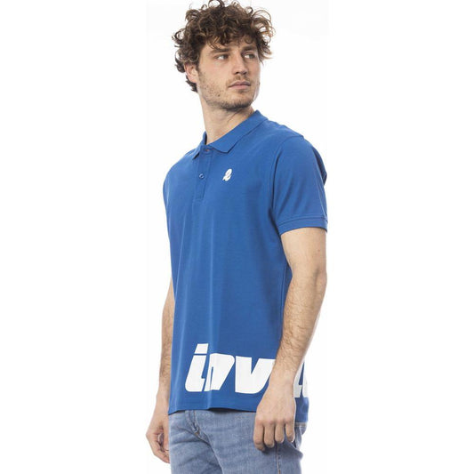 Invicta Blue Cotton Men Polo Shirt Invicta Steel Blue