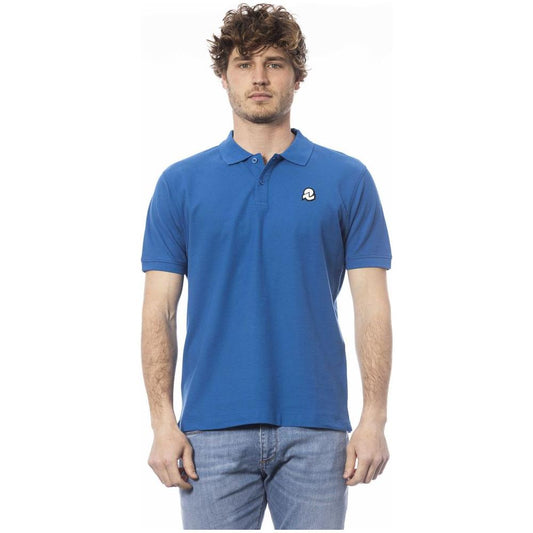 Invicta Blue Cotton Men Polo Shirt Invicta Steel Blue
