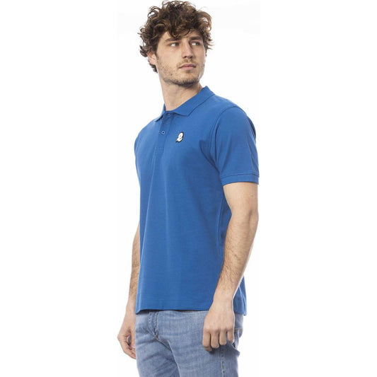 Invicta Blue Cotton Men Polo Shirt Invicta Steel Blue