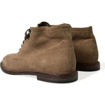 Dolce & Gabbana Brown Leather Lace Up Ankle Boots Shoes MV5391-41.5