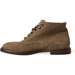 Dolce & Gabbana Brown Leather Lace Up Ankle Boots Shoes MV5391-41.5