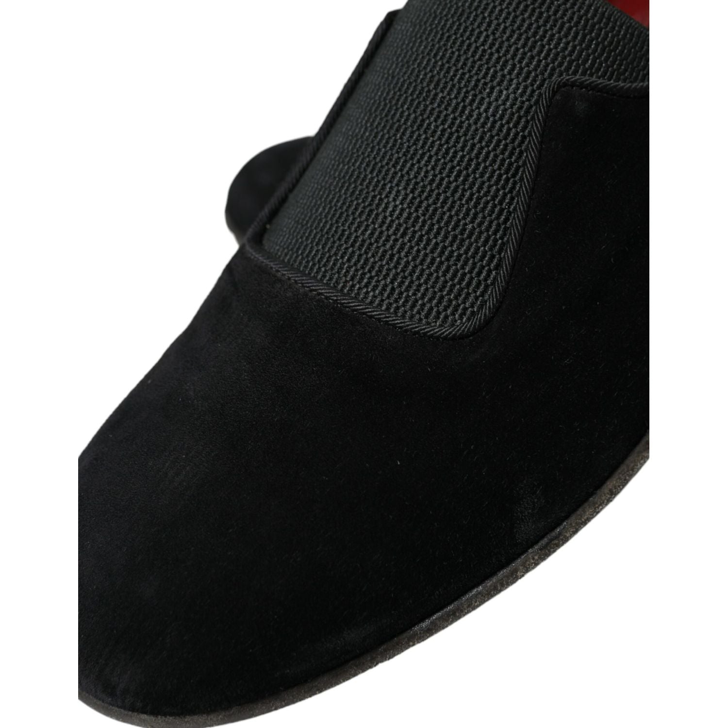 Dolce & Gabbana Black RUNWAY Velour AMALFI Loafers Shoes