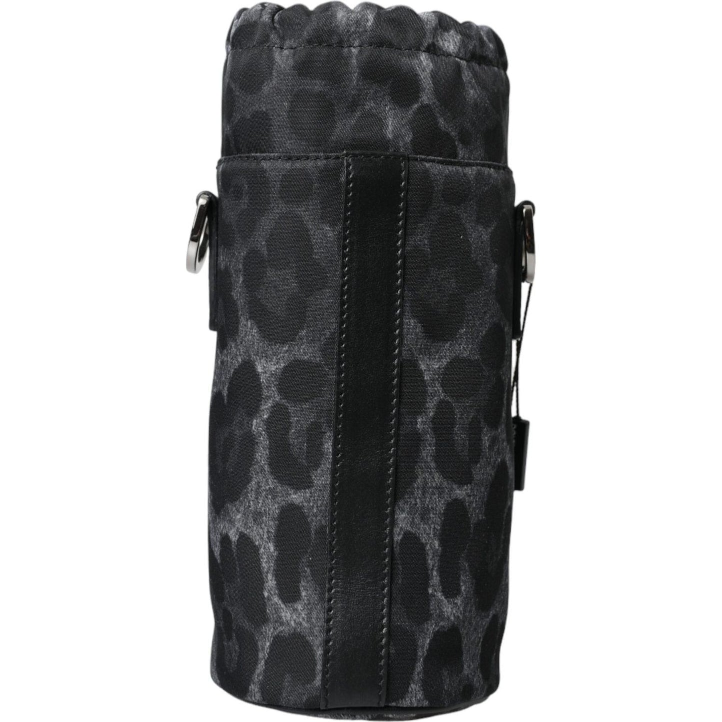 Dolce & Gabbana Black Leopard Round Slim Tote Bottle Cage Bag