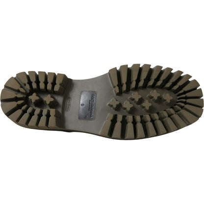 Dolce & Gabbana Black Leather Lace Up Derby Men Dress Shoes