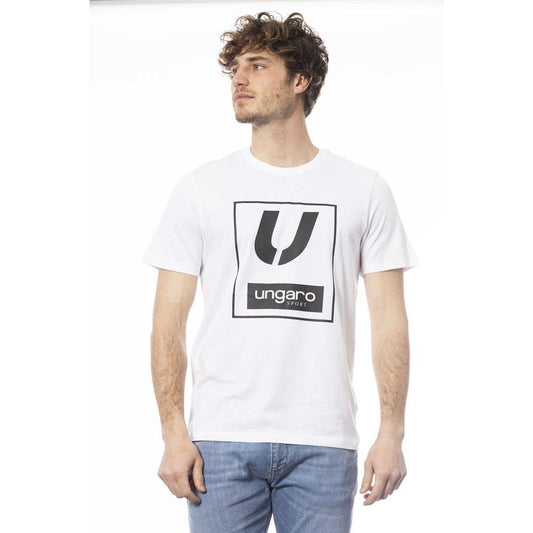 Ungaro Sport White Cotton Men T-Shirt Ungaro Sport Lavender